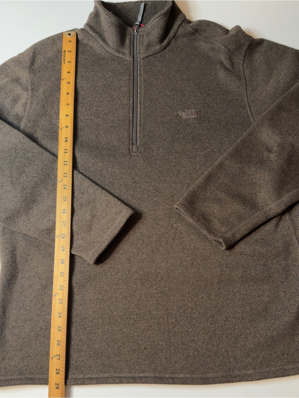 EUC Men's The North Face Men’s Half-Zip Fleece Pullover Brown Size XL (KB10) - Picture 3 of 8
